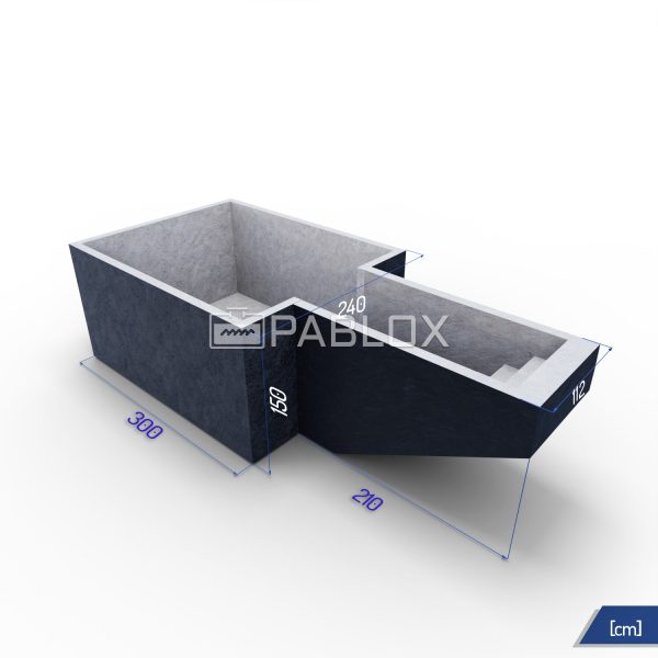 Betónový bazén 300 x 240 x 150 - schody 112