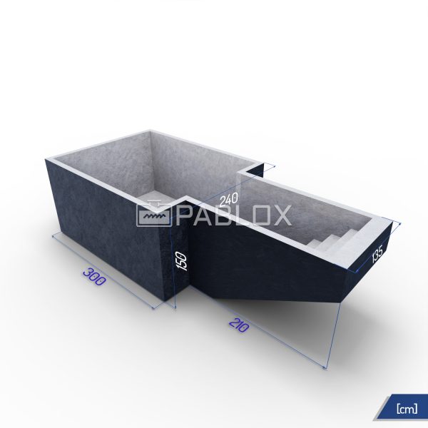 Betónový bazén 300 x 240 x 150 - schody 135