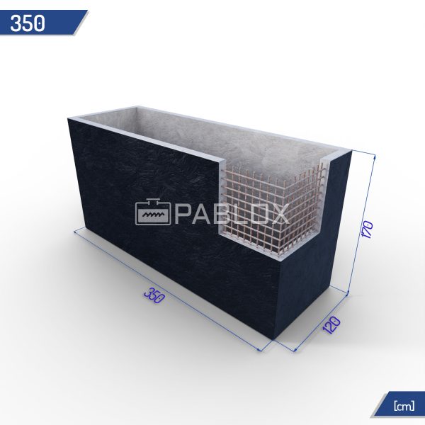 Betónová montážna jama M1 - 350 x 120 x 170
