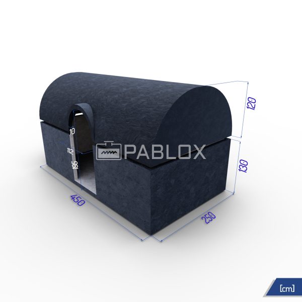 Betónová pivnica s klenbou 450 x 240 x 250 - vstup z dlhšej strany